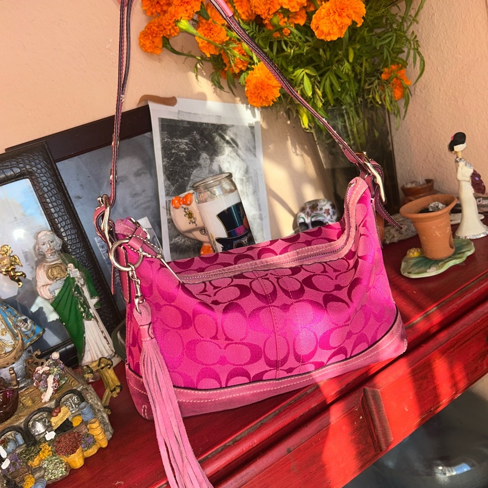 SOLD- Coach Fuchsia Shoulder Bag